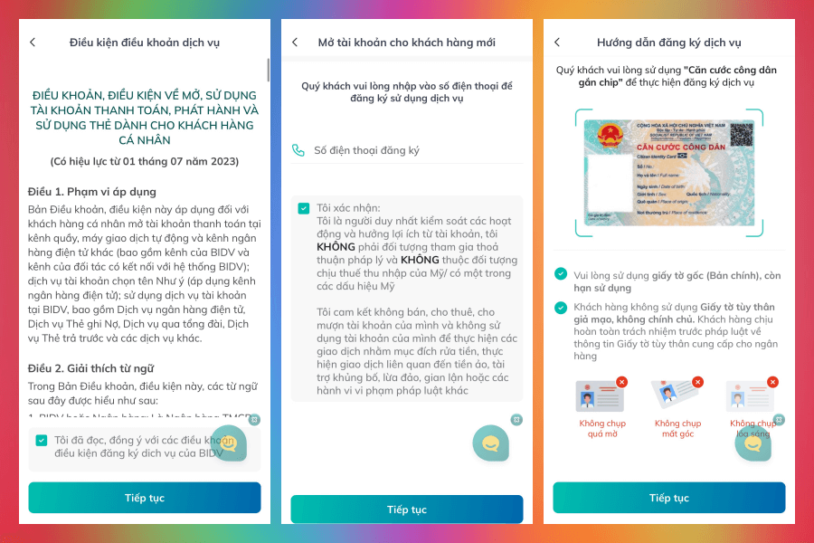 mở tài khoản BIDV online