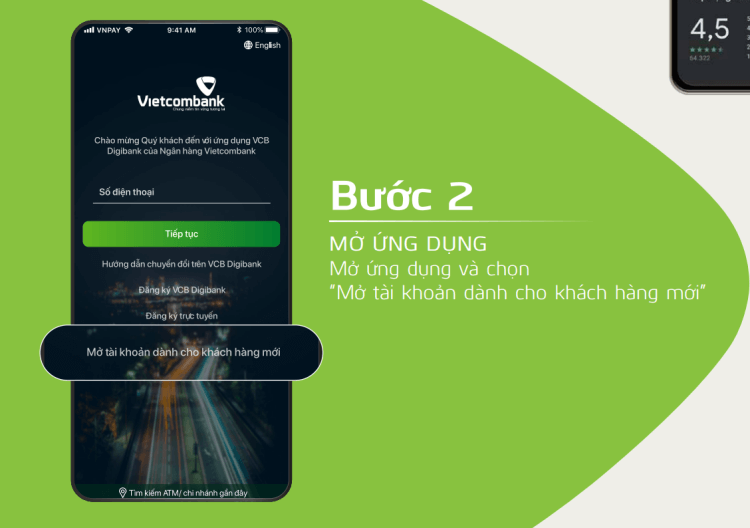mở tài khoản vcb online