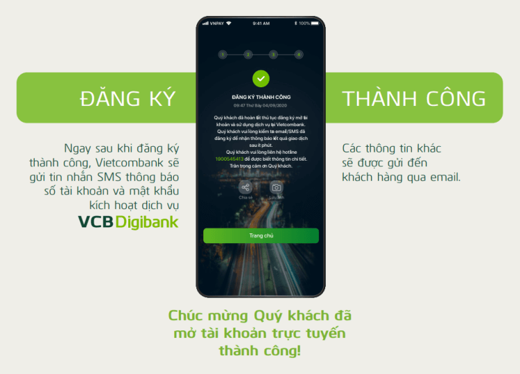mở tài khoản vcb online