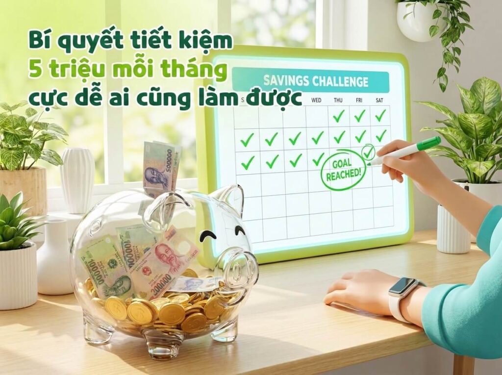 bí quyết tiết kiệm 5 triệu mỗi tháng